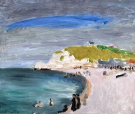 La Plage D'étretat Avec Baigneurs by Henri Matisse