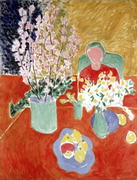 Plum Blossoms, Ochre Background by Henri Matisse
