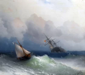 Two Ships at Sea, 1863 by Ivan Aivazovsky