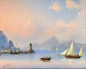 Sea Strait with a Lighthouse 1841 by Ivan Aivazovsky