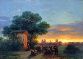 View of Crimea at Sunset 1862 by Ivan Aivazovsky