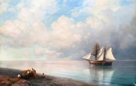 Calm early evening sea 1884 by Ivan Aivazovsky Calm early evening sea 1884 by Ivan Aivazovsky