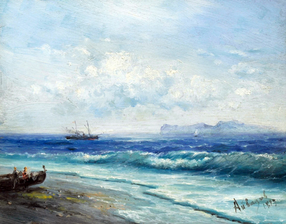 Capri, 1899 by Ivan Aivazovsky, oil painting reproduction on canvas Capri, 1899 by Ivan Aivazovsky