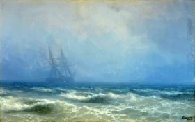 Fog over the Sea (A Storm at Sea) 1884 by Ivan Aivazovsky Fog over the Sea (A Storm at Sea) 1884 by Ivan Aivazovsky