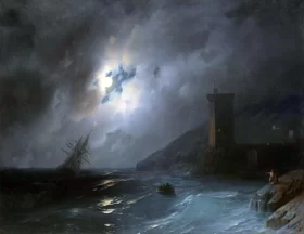 Moonlit coast 1864 by Ivan Aivazovsky Moonlit coast 1864 by Ivan Aivazovsky