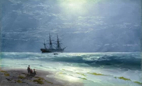 Moonlit Landing, 1895 by Ivan Aivazovsky Moonlit Landing, 1895 by Ivan Aivazovsky