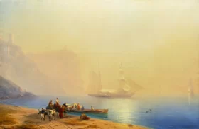 Morning on the Shoreline. Sudak 1856 by Ivan Aivazovsky