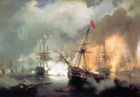 Sea battle at Navarino on October 20 1827, 1846 by Ivan Aivazovsky