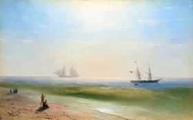 Sailing along the shore by Ivan Aivazovsky