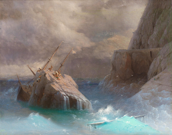 The shipwreck 1 by Ivan Aivazovsky, oil painting reproduction on canvas The shipwreck 1 by Ivan Aivazovsky