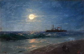 Ship by Moonlight 1 by Ivan Aivazovsky
