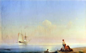 The Shore of the Sea. Calm 1843 by Ivan Aivazovsky