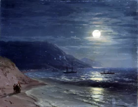 Yalta mountains at night by Ivan Aivazovsky