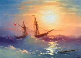 Ship at Sea by Ivan Aivazovsky