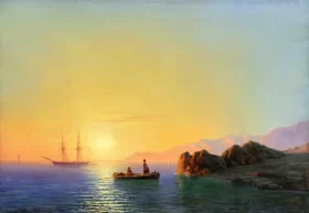 Sunset on the Crimean Coastline 1856 by Ivan Aivazovsky Sunset on the Crimean Coastline 1856 by Ivan Aivazovsky