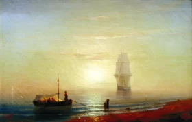 Sunset at the sea 1848 by Ivan Aivazovsky Sunset at the sea 1848 by Ivan Aivazovsky