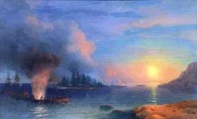 The Battle of Bomarsund, 1858 by Ivan Aivazovsky The Battle of Bomarsund, 1858 by Ivan Aivazovsky
