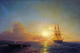 Twenty-gun ship 1852 by Ivan Aivazovsky Twenty-gun ship 1852 by Ivan Aivazovsky