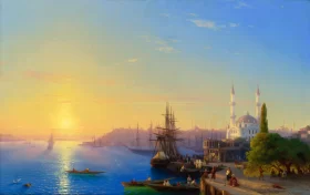 View of Constantinople and the Bosphorus 1856 by Ivan Aivazovsky View of Constantinople and the Bosphorus 1856 by Ivan Aivazovsky