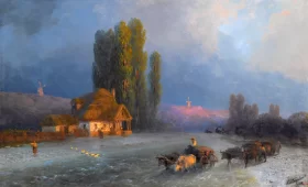 Evening Glow, 1887 by Ivan Aivazovsky Evening Glow, 1887 by Ivan Aivazovsky