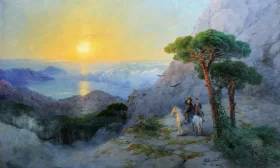 Alexander Pushkin at the Top of Ai-Petri at Sunrise 1899 by Ivan Aivazovsky Alexander Pushkin at the Top of Ai-Petri at Sunrise 1899 by Ivan Aivazovsky