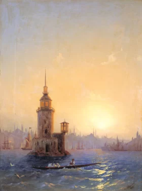 View of the Leander's Tower in Constantinople by Ivan Aivazovsky View of the Leander's Tower in Constantinople by Ivan Aivazovsky