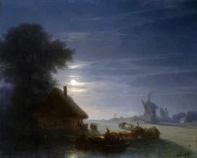 Ukrainian Landscape at Night 1870 by Ivan Aivazovsky Ukrainian Landscape at Night 1870 by Ivan Aivazovsky