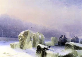 Ice-Breakers on the Frozen Neva in St. Petersburg 1877 by Ivan Aivazovsky Ice-Breakers on the Frozen Neva in St. Petersburg 1877 by Ivan Aivazovsky