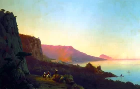 Evening in the Crimea.,Yalta, 1848 by Ivan Aivazovsky Evening in the Crimea.,Yalta, 1848 by Ivan Aivazovsky