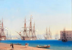 The Black Sea Fleet enters the port of Sevastopol, 1852 by Ivan Aivazovsky The Black Sea Fleet enters the port of Sevastopol, 1852 by Ivan Aivazovsky