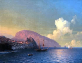 A view of the Ayu-Dag Mountain in the evening light by Ivan Aivazovsky