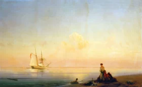 Sea shore, Calm, 1843 by Ivan Aivazovsky