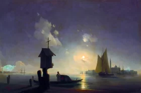 Sea view from the chapel on the shore 1845 by Ivan Aivazovsky