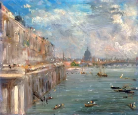 Somerset House Terrace from Waterloo Bridge 1819 by John Constable