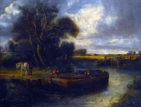 Barge on the Canal by John Constable Barge on the Canal by John Constable