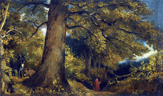 A Young Girl in a Woodland Landscape by John Constable, oil painting reproduction on canvas A Young Girl in a Woodland Landscape by John Constable