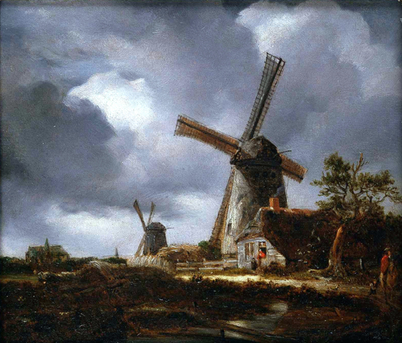 Landscape with Windmills near Haarlem 1830 by John Constable, oil painting reproduction on canvas Landscape with Windmills near Haarlem 1830 by John Constable