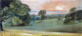 A Landscape near East Bergholt - Evening by John Constable