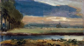 Dedham Church from Flatford 1810 by John Constable Dedham Church from Flatford 1810 by John Constable