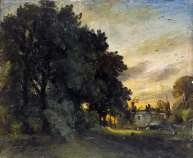 Study of a House among Trees - Evening by John Constable