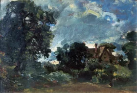 A Cottage and Lane at Langham by John Constable