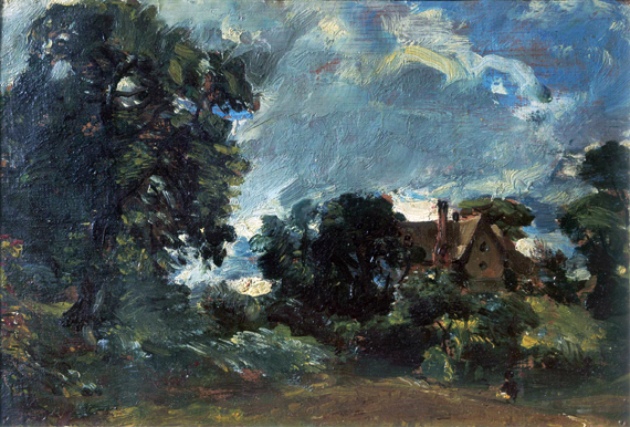 A Cottage and Lane at Langham by John Constable, oil painting reproduction on canvas A Cottage and Lane at Langham by John Constable