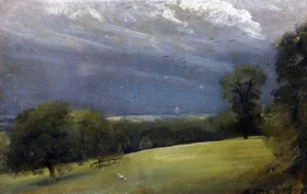 View Across the Lawn at West Lodge, Stratford St Mary, Near East Bergholt by John Constable