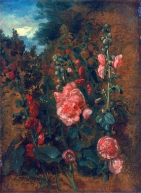 Study of Hollyhocks 1826 by John Constable