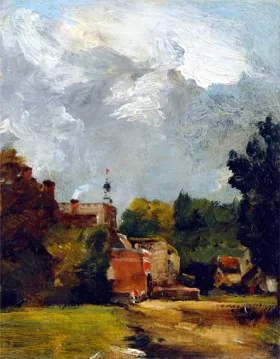 East Bergholt Church 1809 by John Constable East Bergholt Church 1809 by John Constable