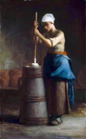 Churning Butter by Francois Millet Churning Butter by Francois Millet