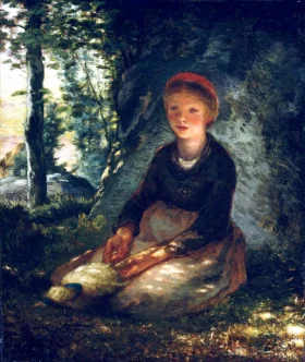 Shepherdess Seated In the Shade by Francois Millet