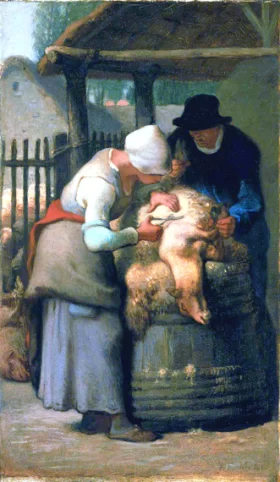 Shearing Sheep by Francois Millet Shearing Sheep by Francois Millet