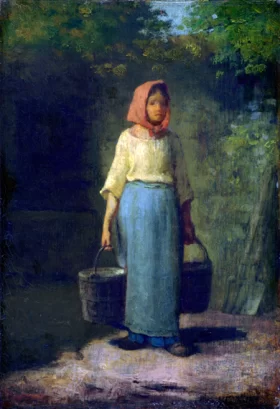 Peasant Girl Returning from the Well 1860 by Francois Millet Peasant Girl Returning from the Well 1860 by Francois Millet