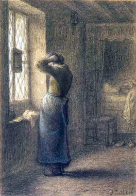 Morning Toilette by Francois Millet Morning Toilette by Francois Millet